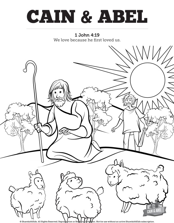 Cain and Abel Bible Coloring Pages Thumbnail Showcase