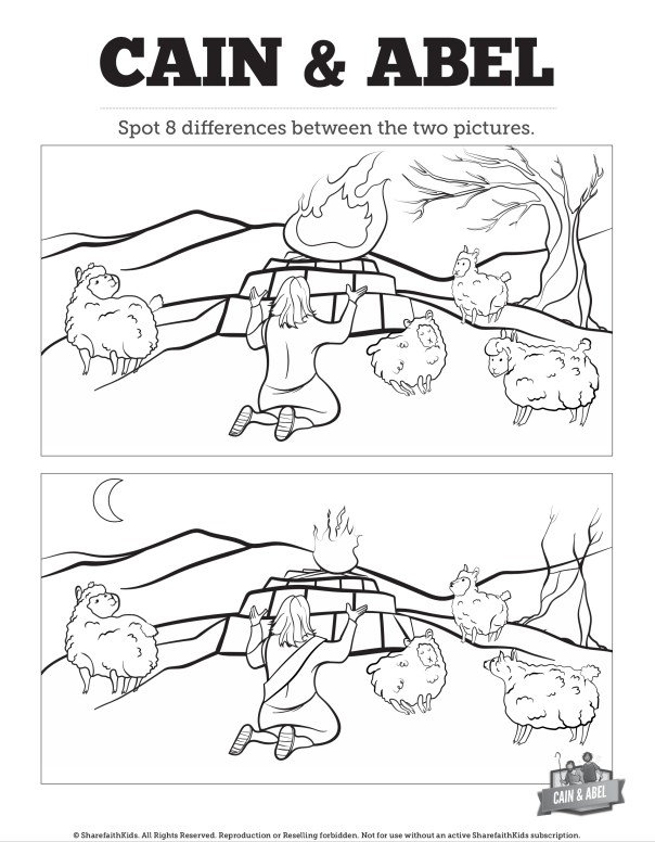 cain and abel activity sheets