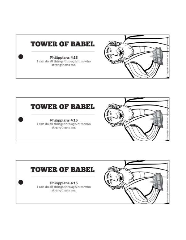 Tower of Babel Bible Story For Kids Bookmarks Thumbnail Showcase