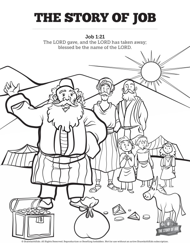 The Story of Job Coloring Sunday School Activities Thumbnail Showcase