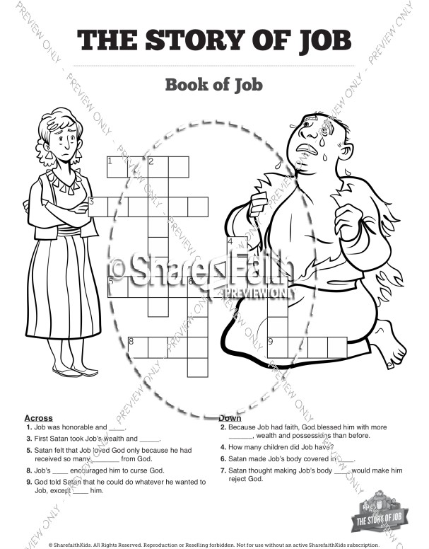 The Story of Job Printable Crossword Puzzles