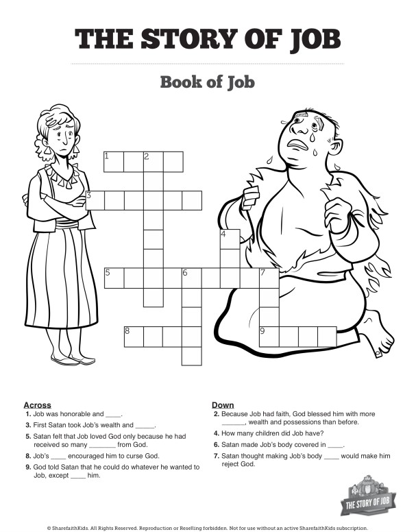 The Story of Job Printable Crossword Puzzles Thumbnail Showcase