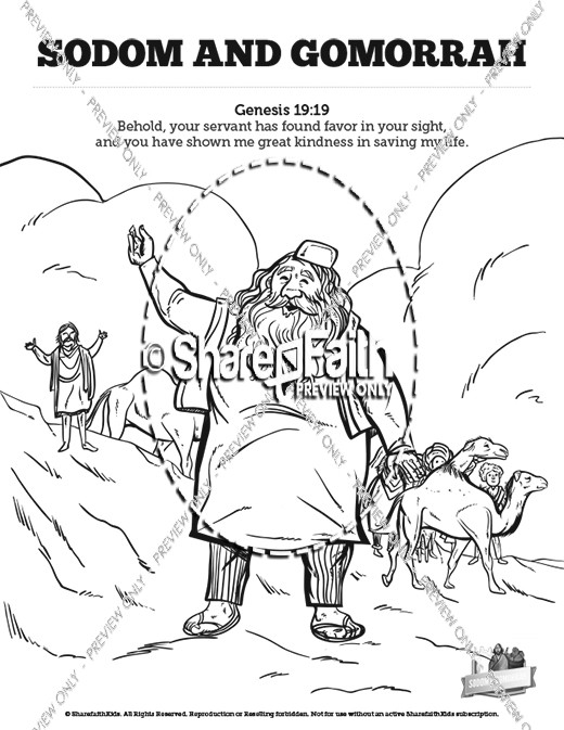 The Story Of Sodom and Gomorrah Sunday School Coloring Pages