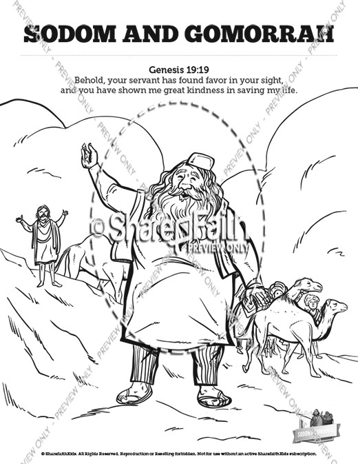The Story Of Sodom and Gomorrah Sunday School Coloring Pages Thumbnail Showcase