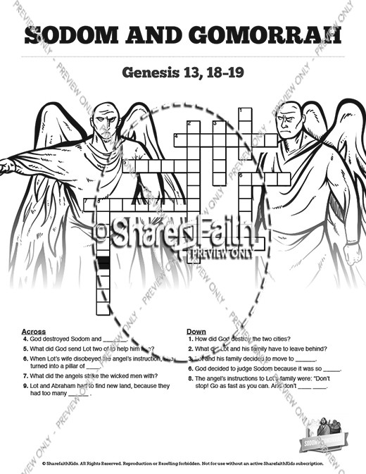 The Story Of Sodom and Gomorrah Sunday School Crossword Puzzles Thumbnail Showcase