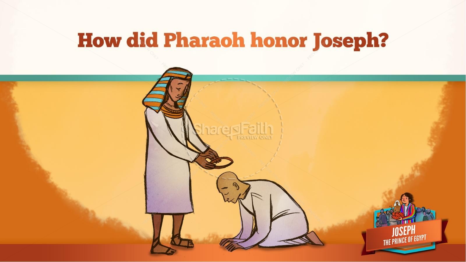 The Story Joseph the Prince of Egypt Kids Bible Lesson | slide 40