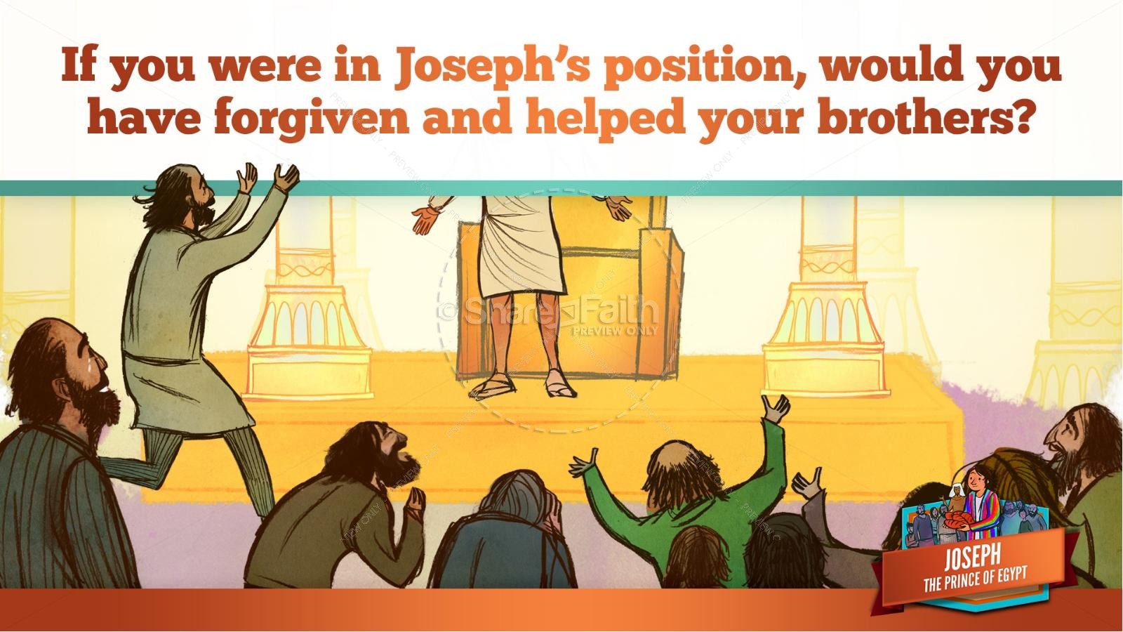 The Story Joseph the Prince of Egypt Kids Bible Lesson | slide 46