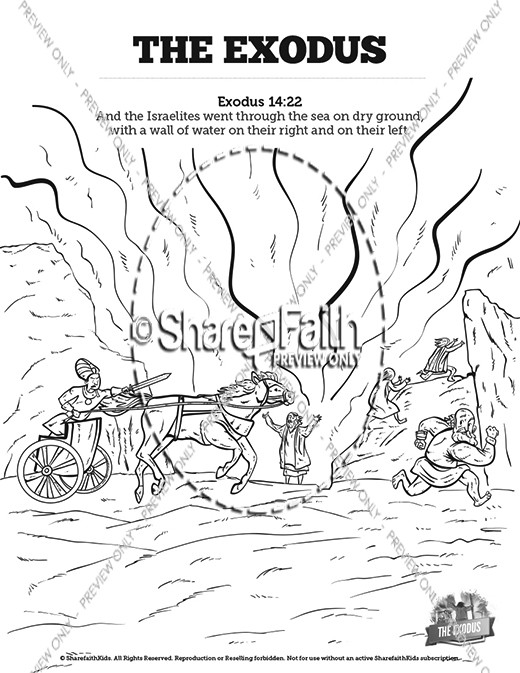 The Exodus Story Sunday School Coloring Pages Thumbnail Showcase