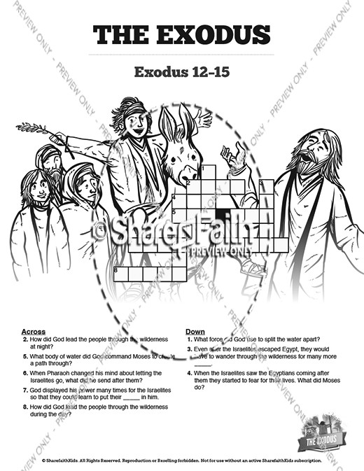 The Exodus Story Sunday School Crossword Puzzles Thumbnail Showcase