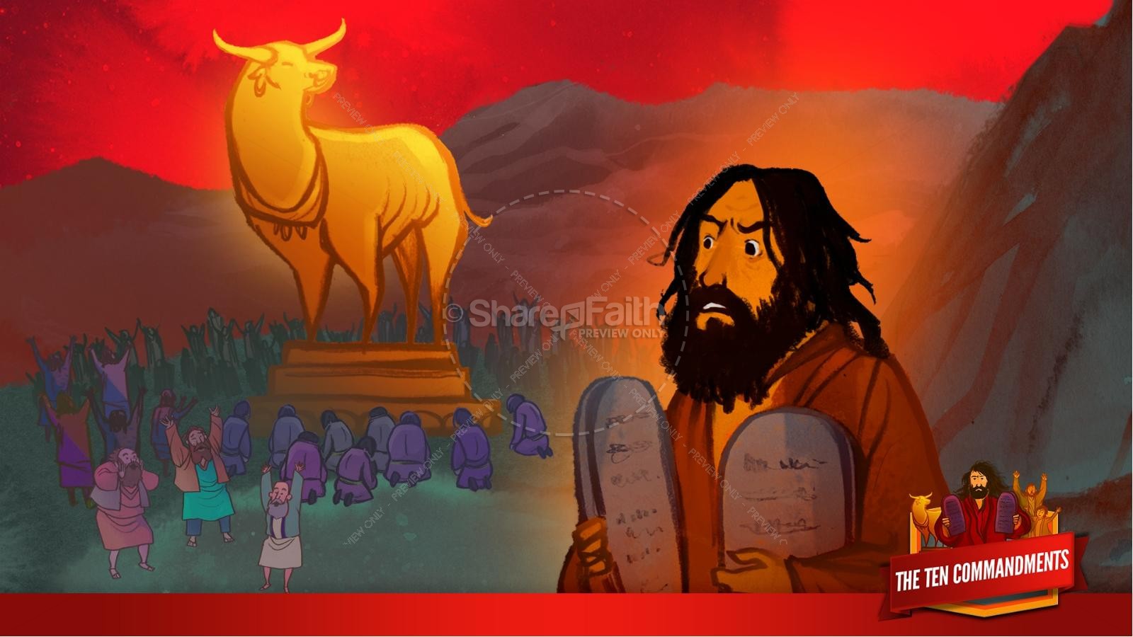 The Ten Commandments Kids Bible Stories | slide 21