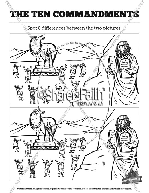 Ten Commandments Kids Spot The Difference Thumbnail Showcase