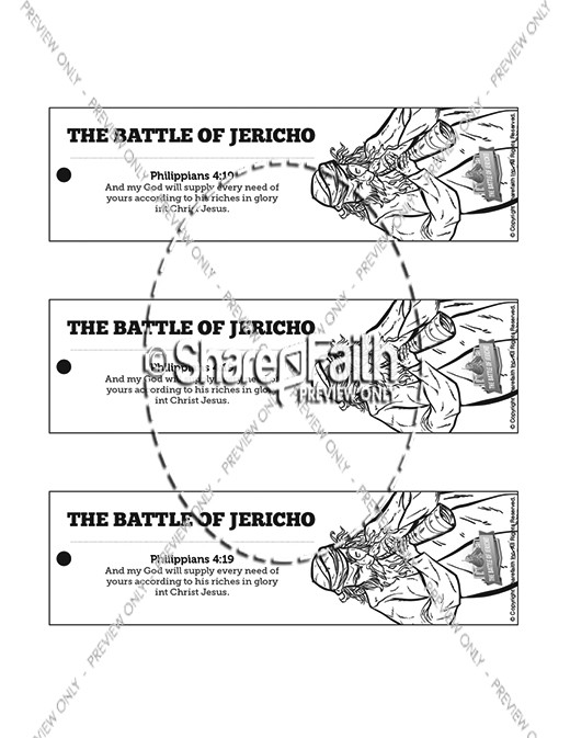 The Battle of Jericho Bible Bookmarks Thumbnail Showcase