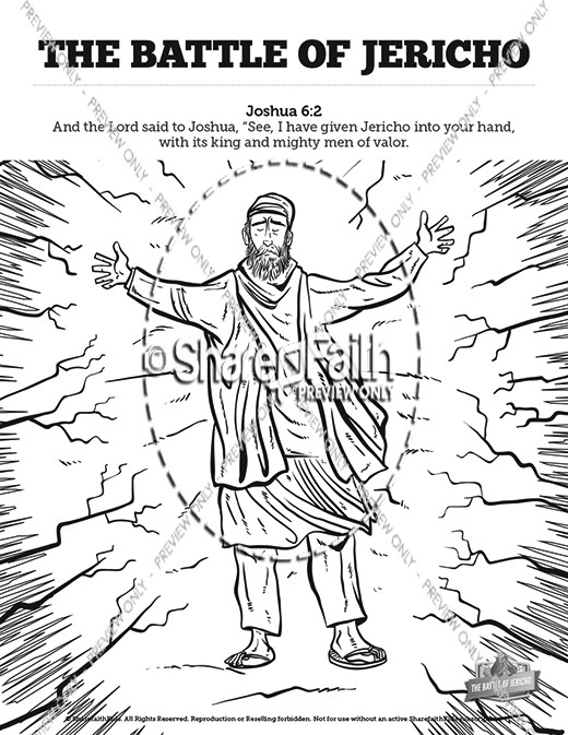 Walls Of Jericho Sunday School Coloring Pages Sharefaith Kids