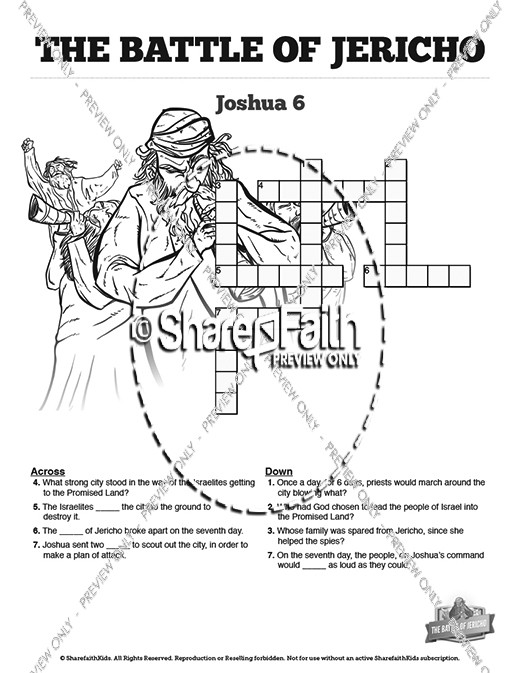 The Battle of Jericho Sunday School Crossword Puzzles