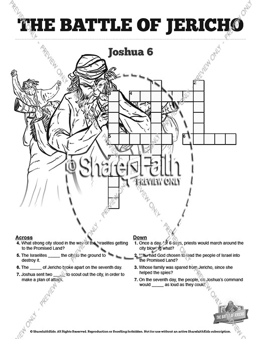 The Battle of Jericho Sunday School Crossword Puzzles Thumbnail Showcase