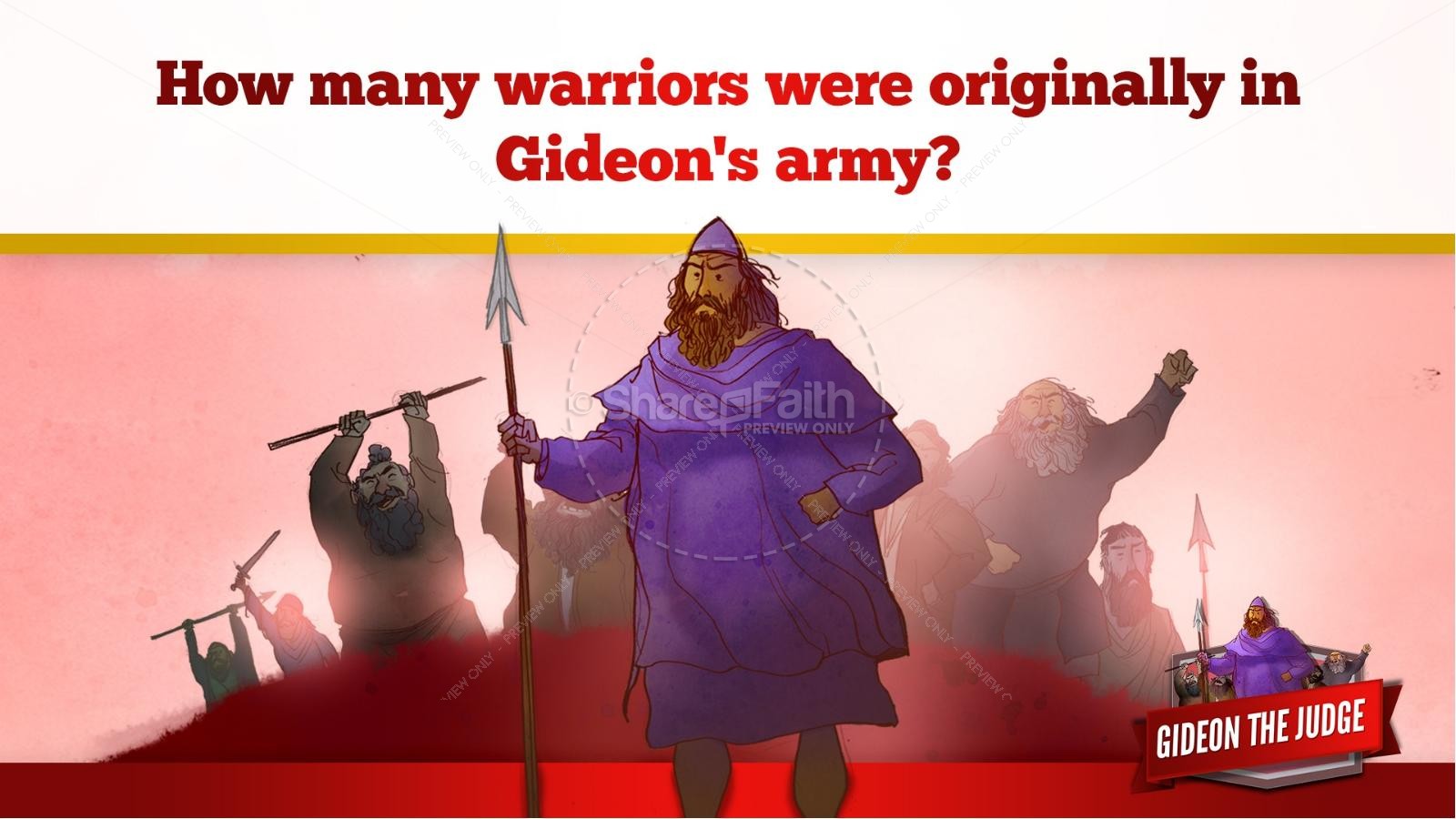 Judges 6 Gideon and the 300 Kids Bible Lesson | slide 46