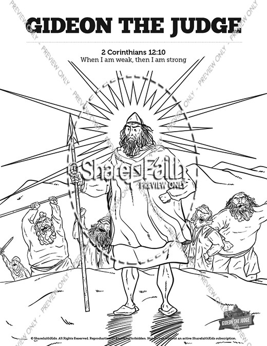 Judges 6 Gideon Sunday School Coloring Pages Thumbnail Showcase