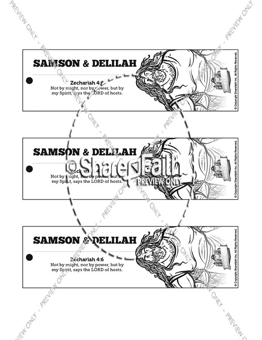 Samson and Delilah Bible Bookmarks Thumbnail Showcase