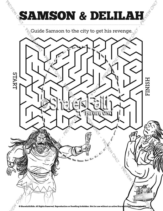 Samson and Delilah Bible Mazes Thumbnail Showcase