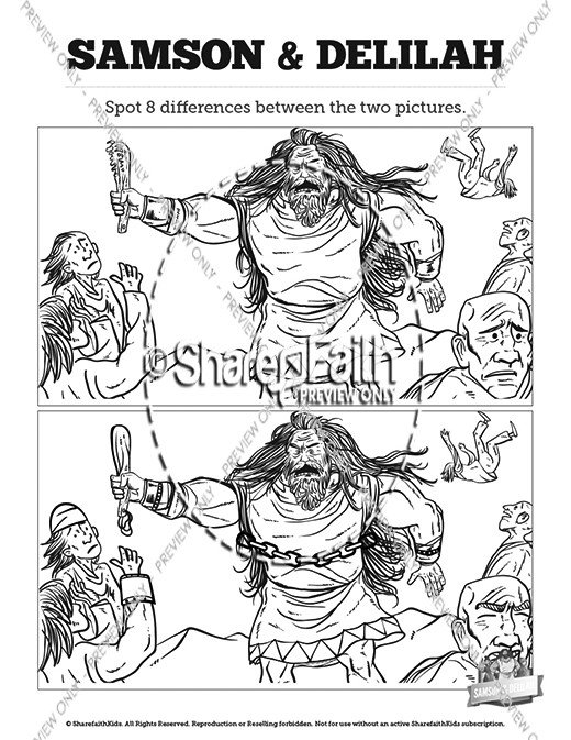 Samson and Delilah Kids Spot The Difference Thumbnail Showcase