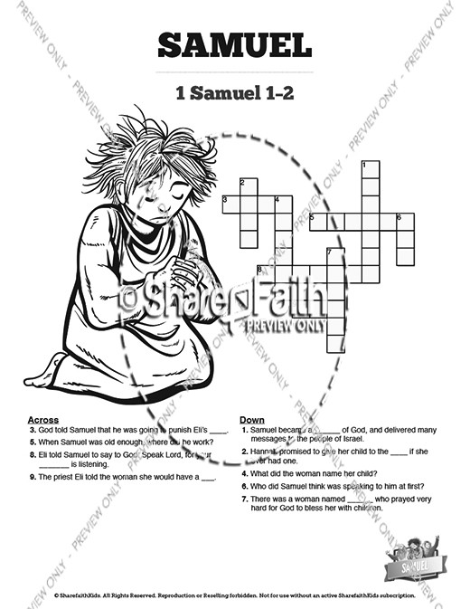 Samuel Bible Story Sunday School Crossword Puzzles Thumbnail Showcase