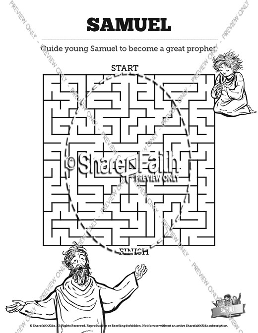 The Story Of Samuel Bible Mazes