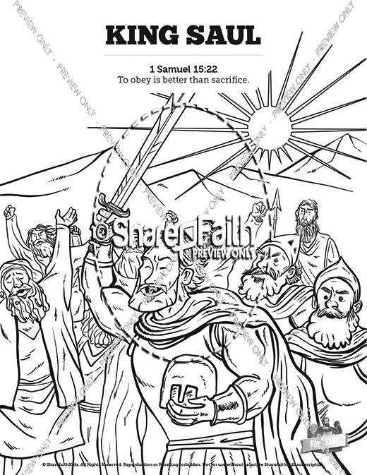 King Saul Sunday School Coloring Pages