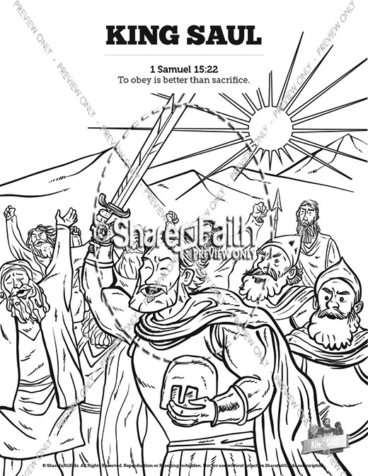 King Saul Sunday School Coloring Pages Thumbnail Showcase