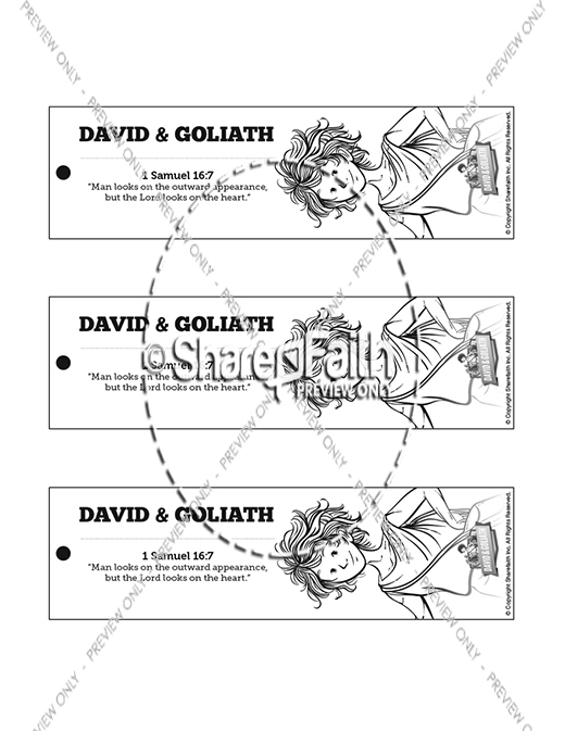 David and Goliath Bible Bookmarks Thumbnail Showcase