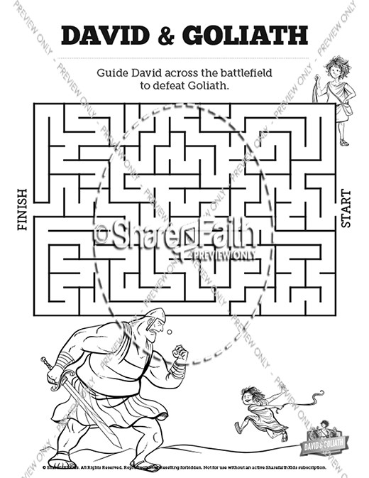 David and Goliath Bible Mazes Thumbnail Showcase