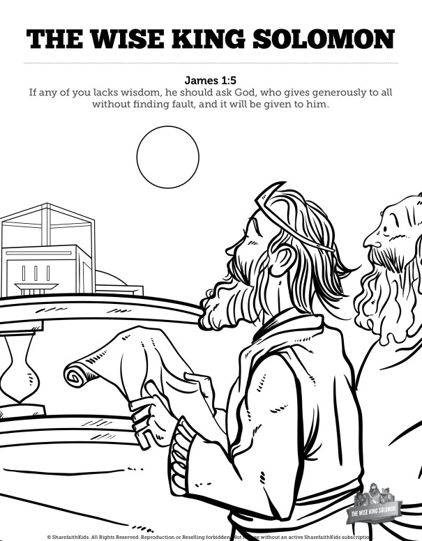 The Wisdom Of Solomon Sunday School Coloring Pages | Clover Media