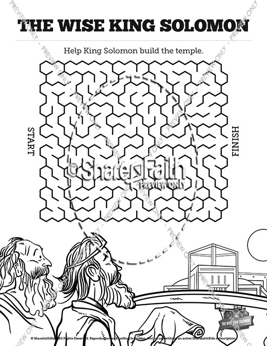 King Solomon Prays For Wisdom Activity Sheets