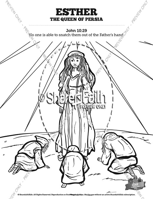 Queen Esther Sunday School Coloring Pages Sharefaith Kids