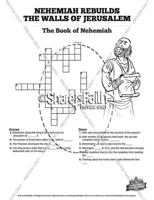 Book of Nehemiah Sunday School Crossword Puzzles Thumbnail Showcase