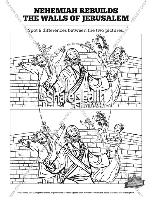 Book of Nehemiah Kids Spot The Difference Thumbnail Showcase