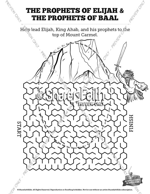 elijah and prophets of baal coloring pages