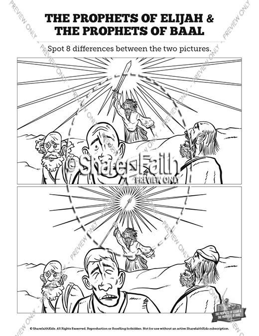 elijah and prophets of baal coloring pages