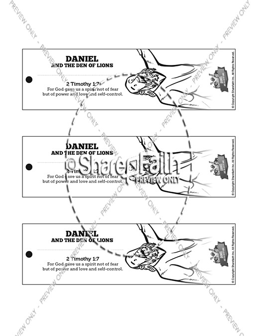 Daniel And The Lions Den Bible Bookmarks Thumbnail Showcase