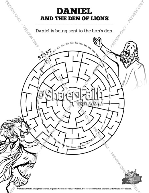 david and the lions den coloring pages