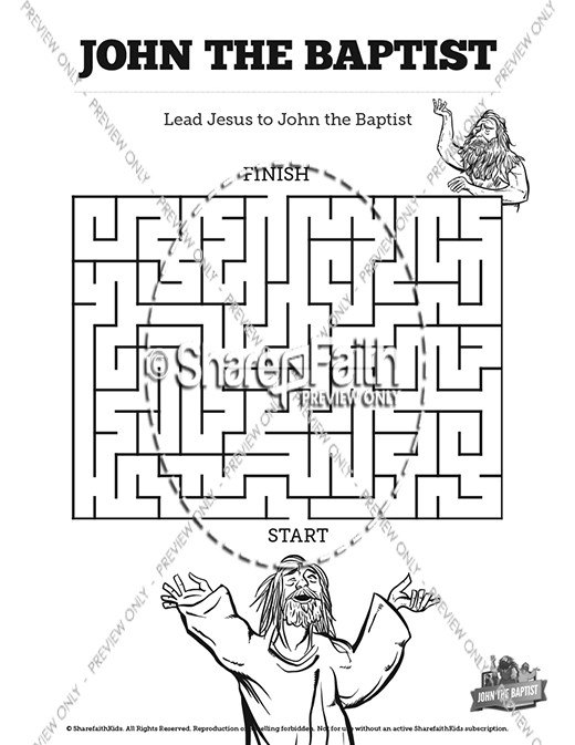 John The Baptist Bible Mazes | Bible Mazes