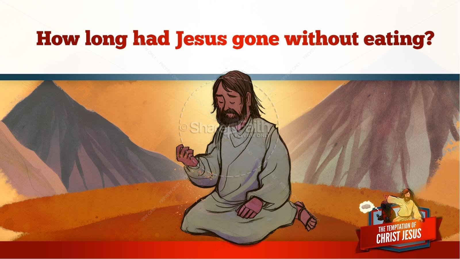 Matthew 4 Jesus Tempted Kids Bible Story | slide 14