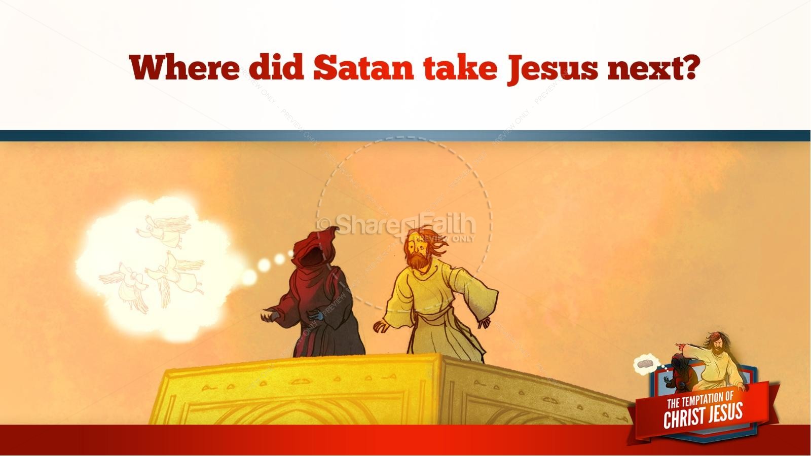 Matthew 4 Jesus Tempted Kids Bible Story | slide 22