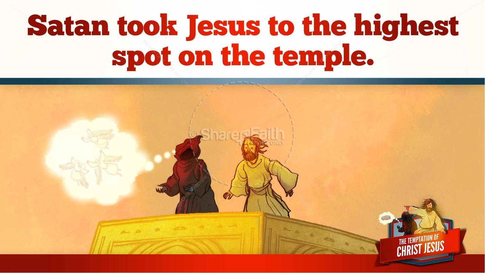 Matthew 4 Jesus Tempted Kids Bible Story | slide 23