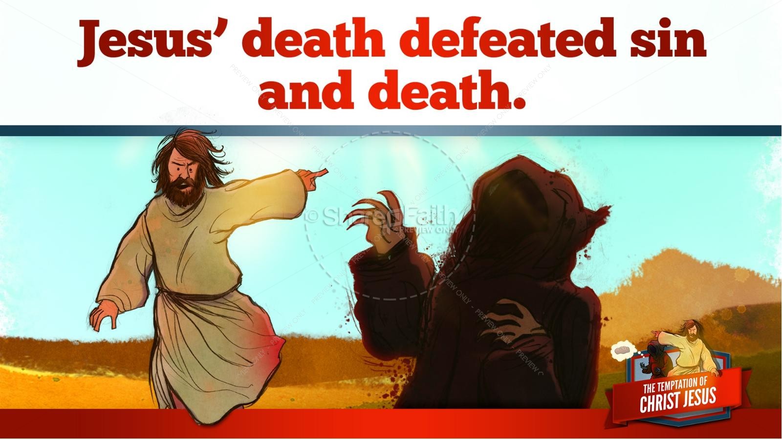 Matthew 4 Jesus Tempted Kids Bible Story | slide 31