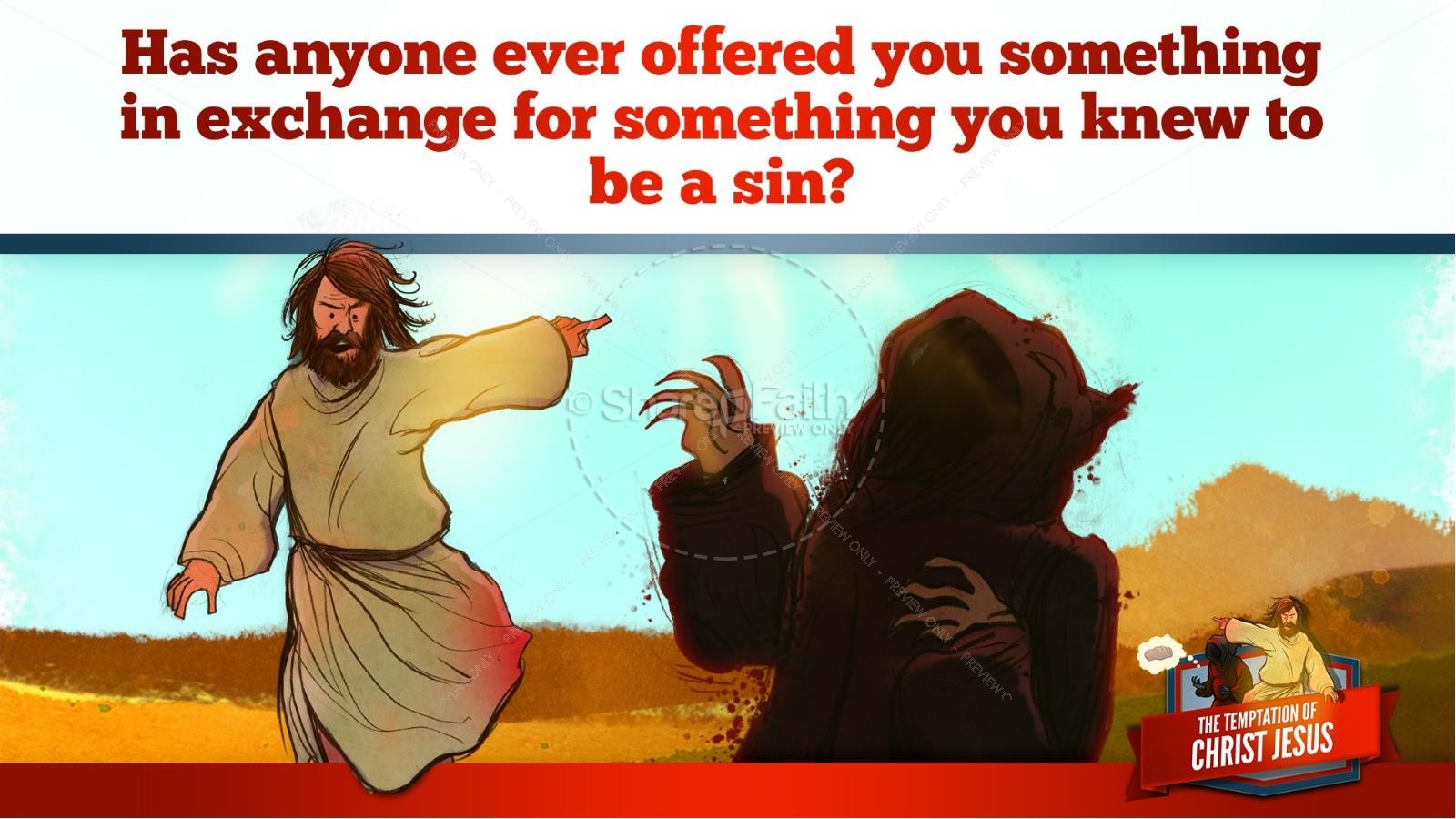 Matthew 4 Jesus Tempted Kids Bible Story | slide 32