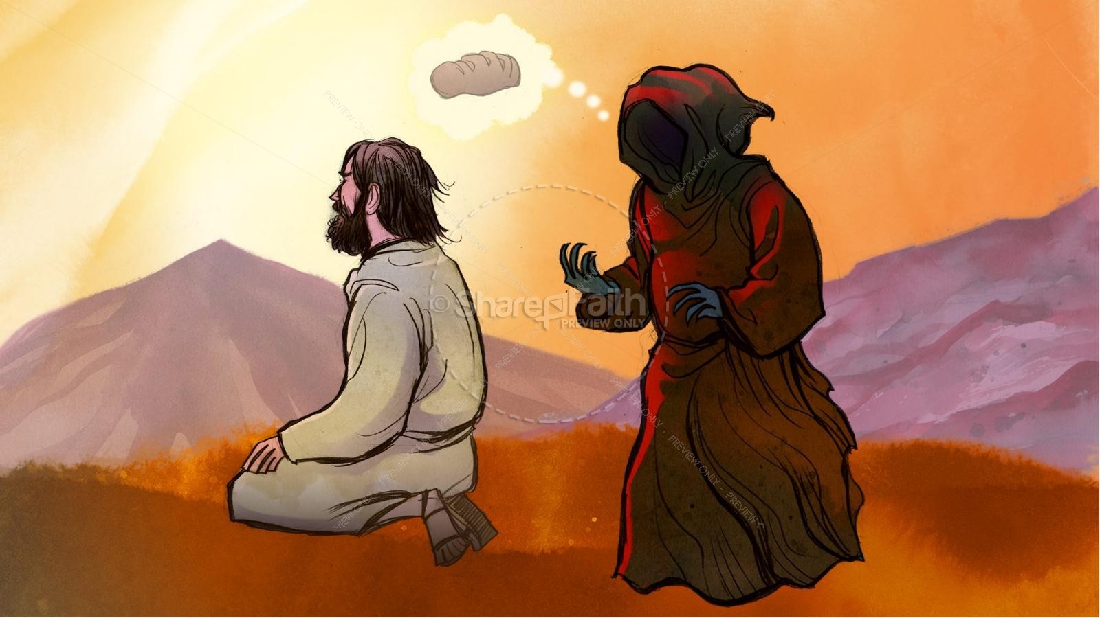 Matthew 4 Jesus Tempted Kids Bible Story Thumbnail 4