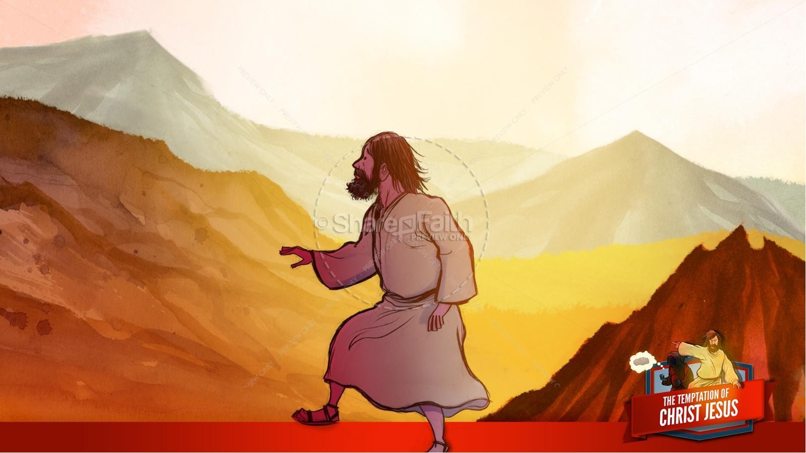 Matthew 4 Jesus Tempted Kids Bible Story | slide 9