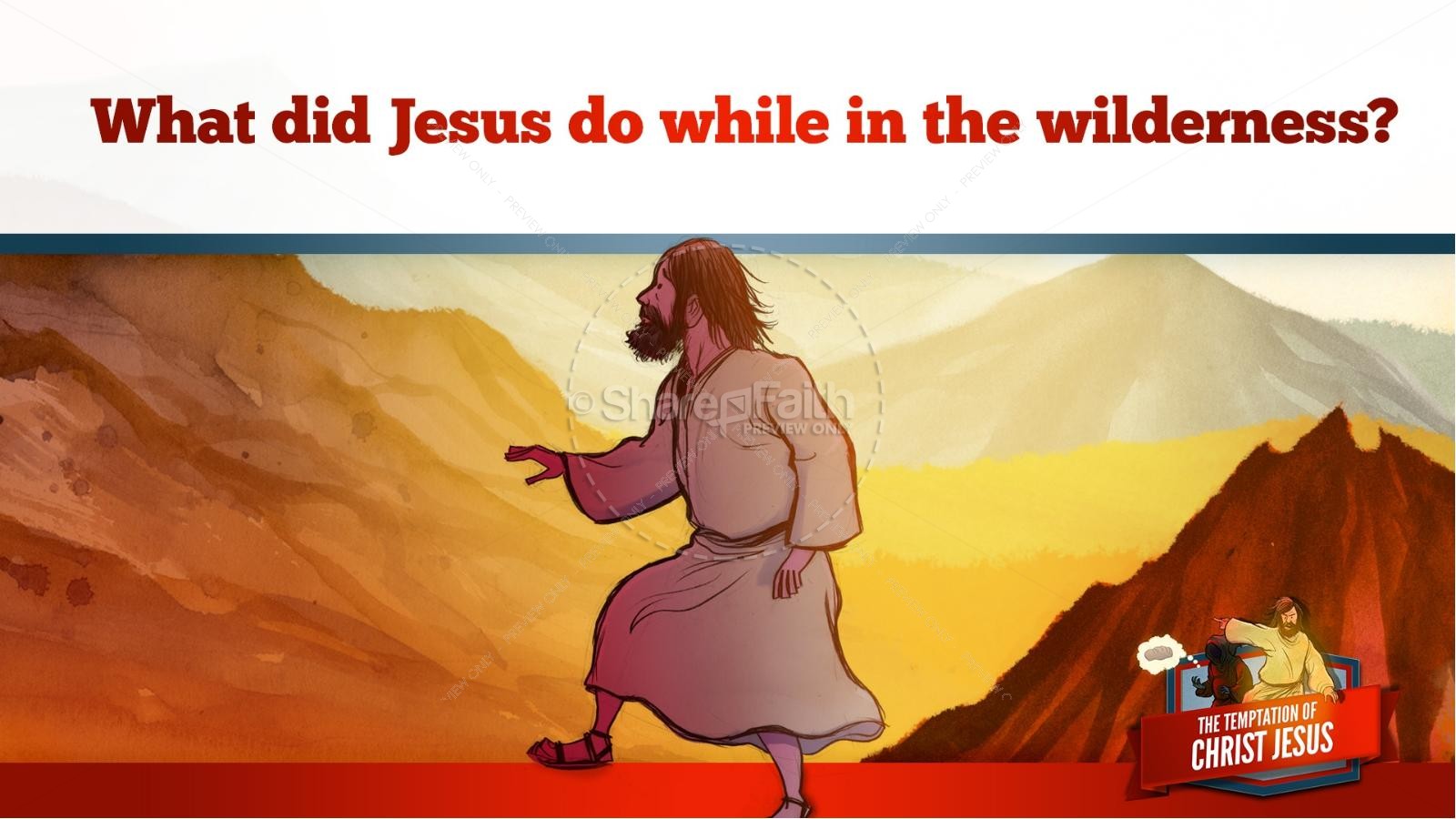 Matthew 4 Jesus Tempted Kids Bible Story | slide 10