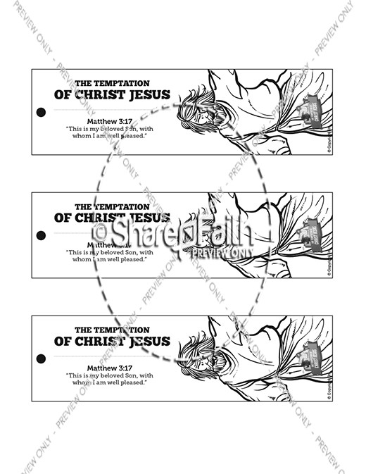 Matthew 4 Jesus Tempted Bible Bookmarks Thumbnail Showcase