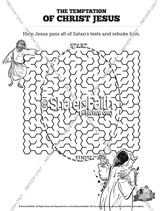 Matthew 4 Jesus Tempted Bible Mazes